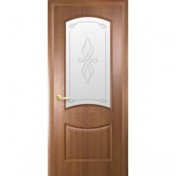 Дверь Новый Стиль "Донна" ПВХ De Luxe (стекло с рисунком Р1)